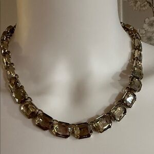 LOFT Silver and Gray Gemstone Necklace